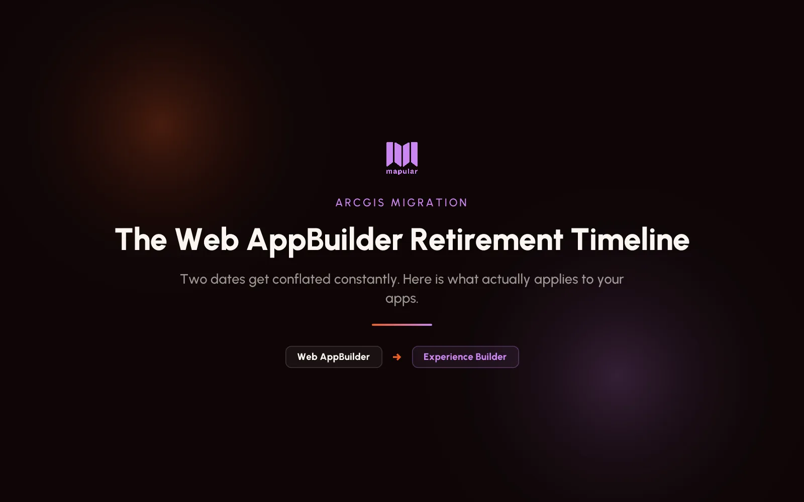 Der Zeitplan zur Abkündigung von ArcGIS Web AppBuilder, ohne Verwirrung