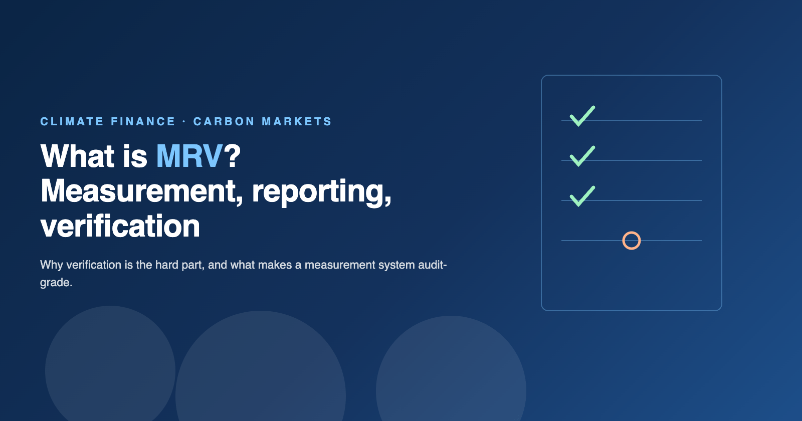 What is MRV? Measurement, Reporting and Verification, Explained