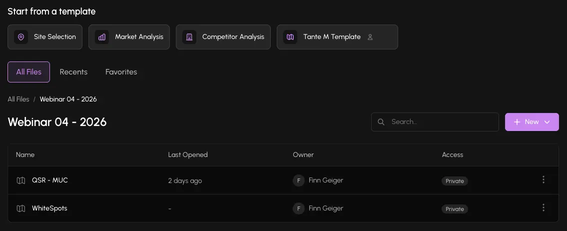 The homepage showing Mapbooks grouped inside folders