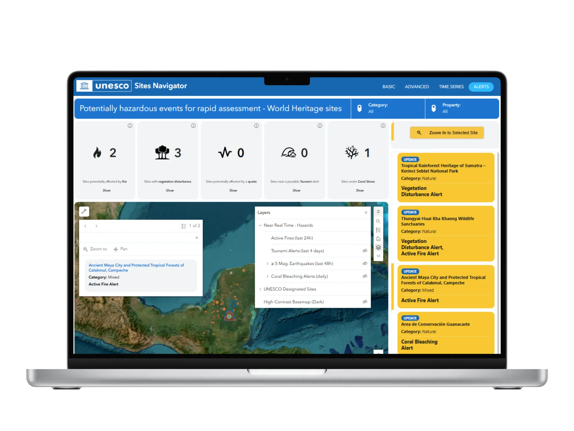 UNESCO Sites Navigator — Experience Builder application