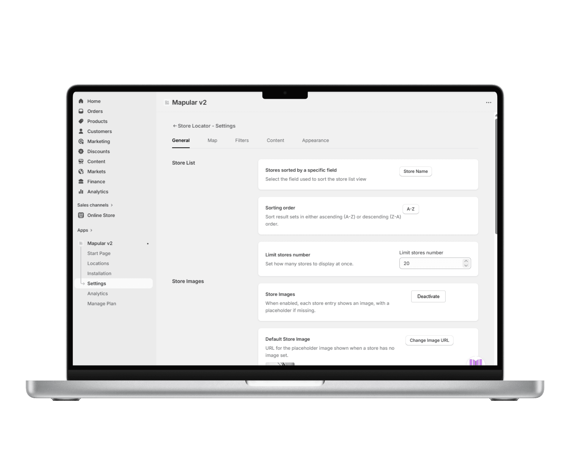 Store Locator merchant dashboard