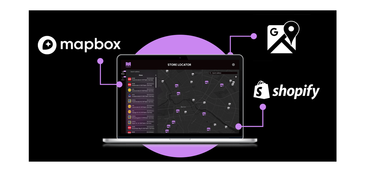 Shopify, Mapbox, and Google Maps integration